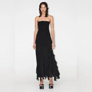 Zara Ruched Strapless Dress S